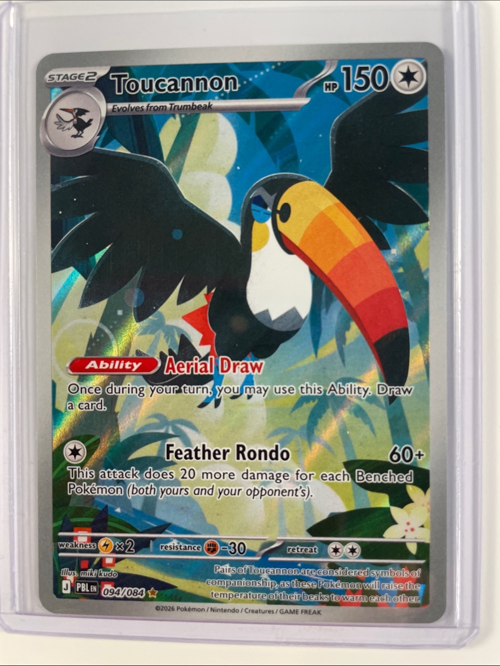 Pokemon Toucannon Card - Blue, Yellow, Orange, Black